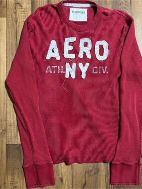 Vintage Aeropostale Long Sleeve Shirt Women’s XL Red Long Sleeve Spellout Y2K